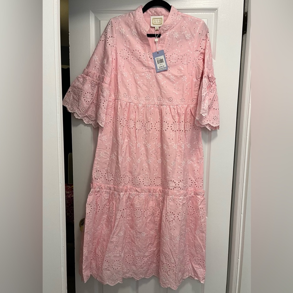 Sail to Sable pink eyelet lace dress, NWT, XL